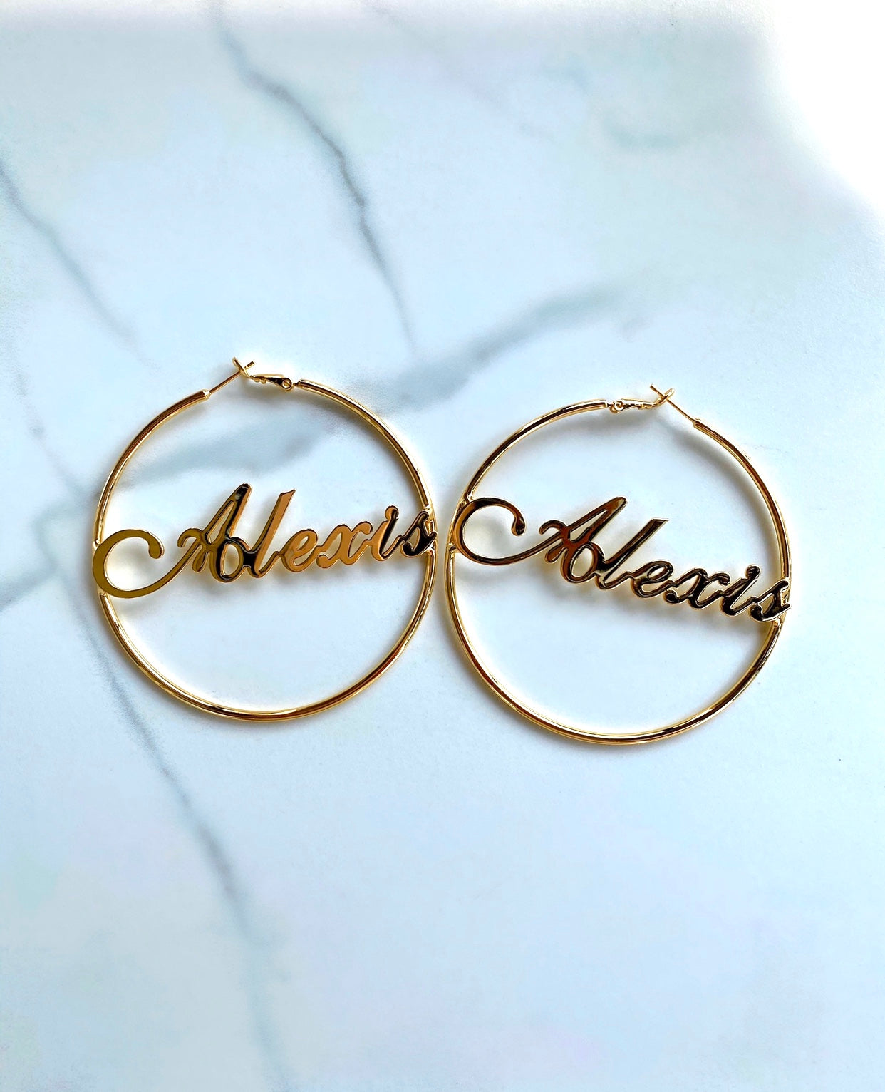 Dainty Personalized Name Hoops