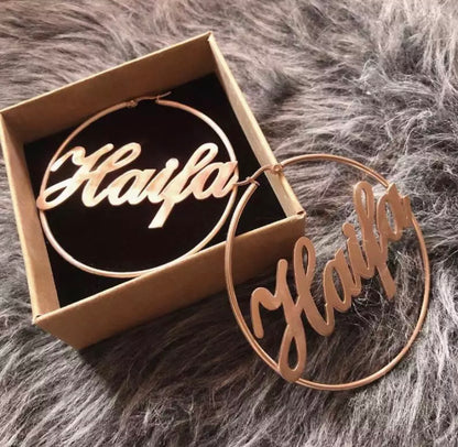 Dainty Personalized Name Hoops