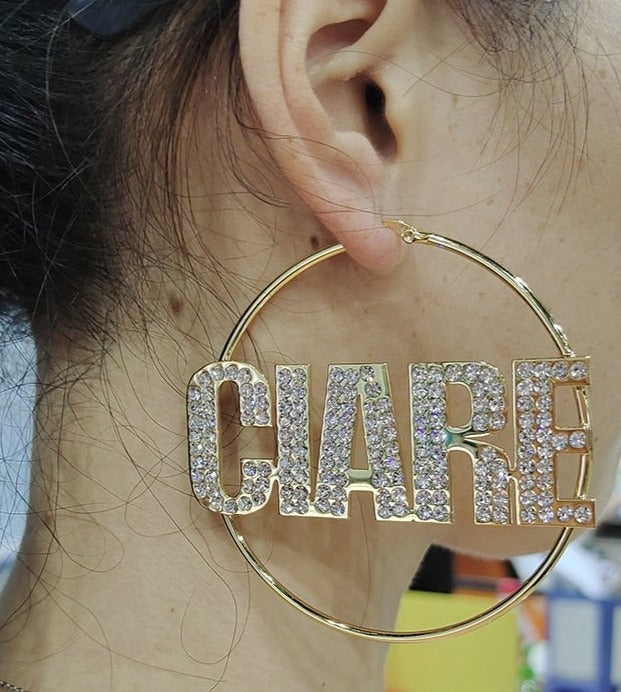 Bling Name Earrings