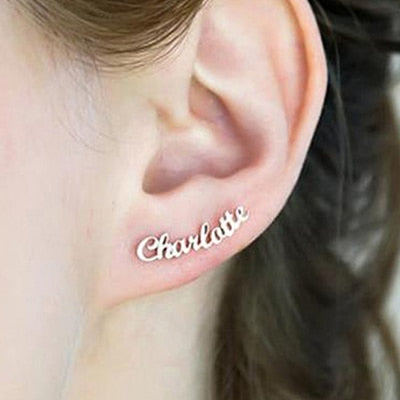 Studded Namplate Earrings