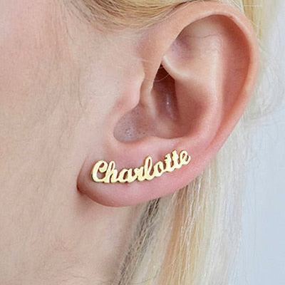 Studded Namplate Earrings