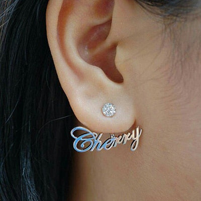 Studded Namplate Earrings