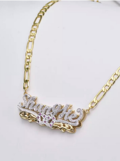 Gold Nostalgic Name Necklace